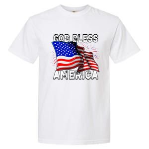 God Bless America Patriotic Usa Flag 4th Of July Gift Garment-Dyed Heavyweight T-Shirt