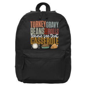 Gravy Beans And Rolls Let Me Cute Turkey 16 in Basic Backpack