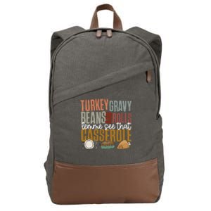 Gravy Beans And Rolls Let Me Cute Turkey Cotton Canvas Backpack