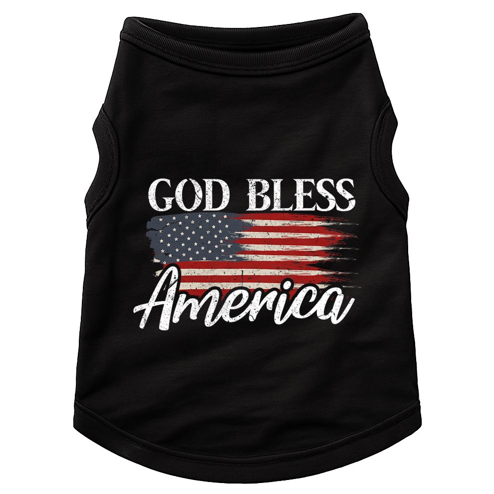 God Bless America 4th Of July Patriotic Usa Doggie Tank