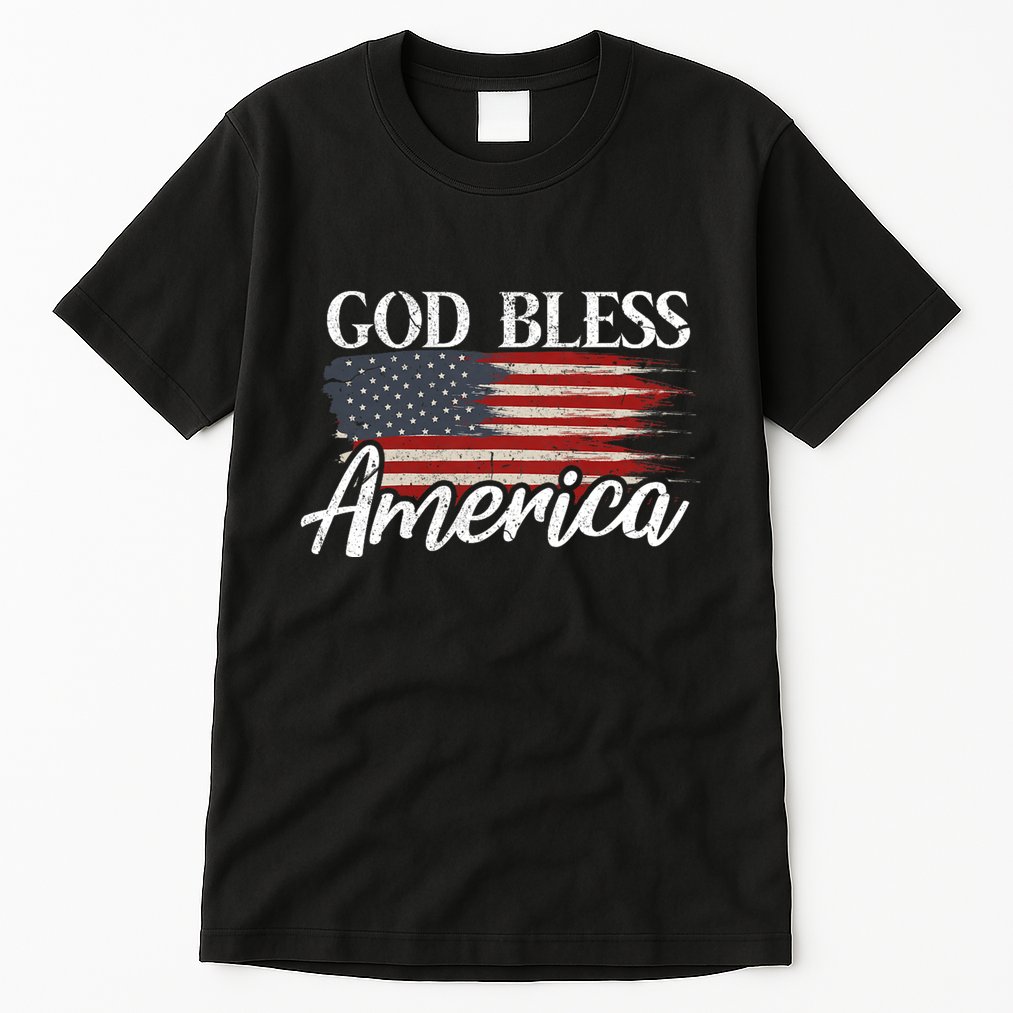 God Bless America 4th Of July Patriotic Usa Tall T-Shirt