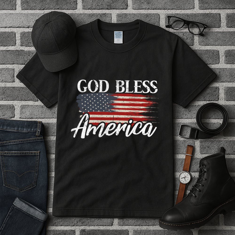 God Bless America 4th Of July Patriotic Usa Tall T-Shirt