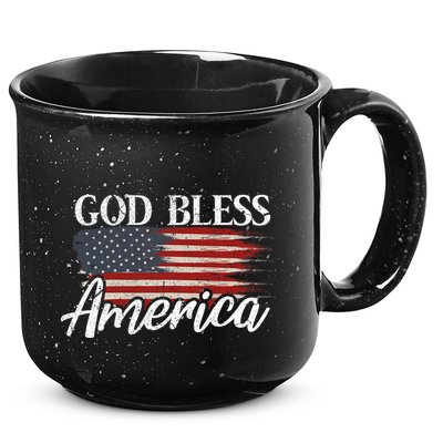 God Bless America 4th Of July Patriotic Usa 15oz Campfire Ceramic Mug