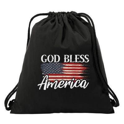 God Bless America 4th Of July Patriotic Usa Drawstring Bag