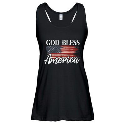 God Bless America 4th Of July Patriotic Usa Ladies Essential Flowy Tank