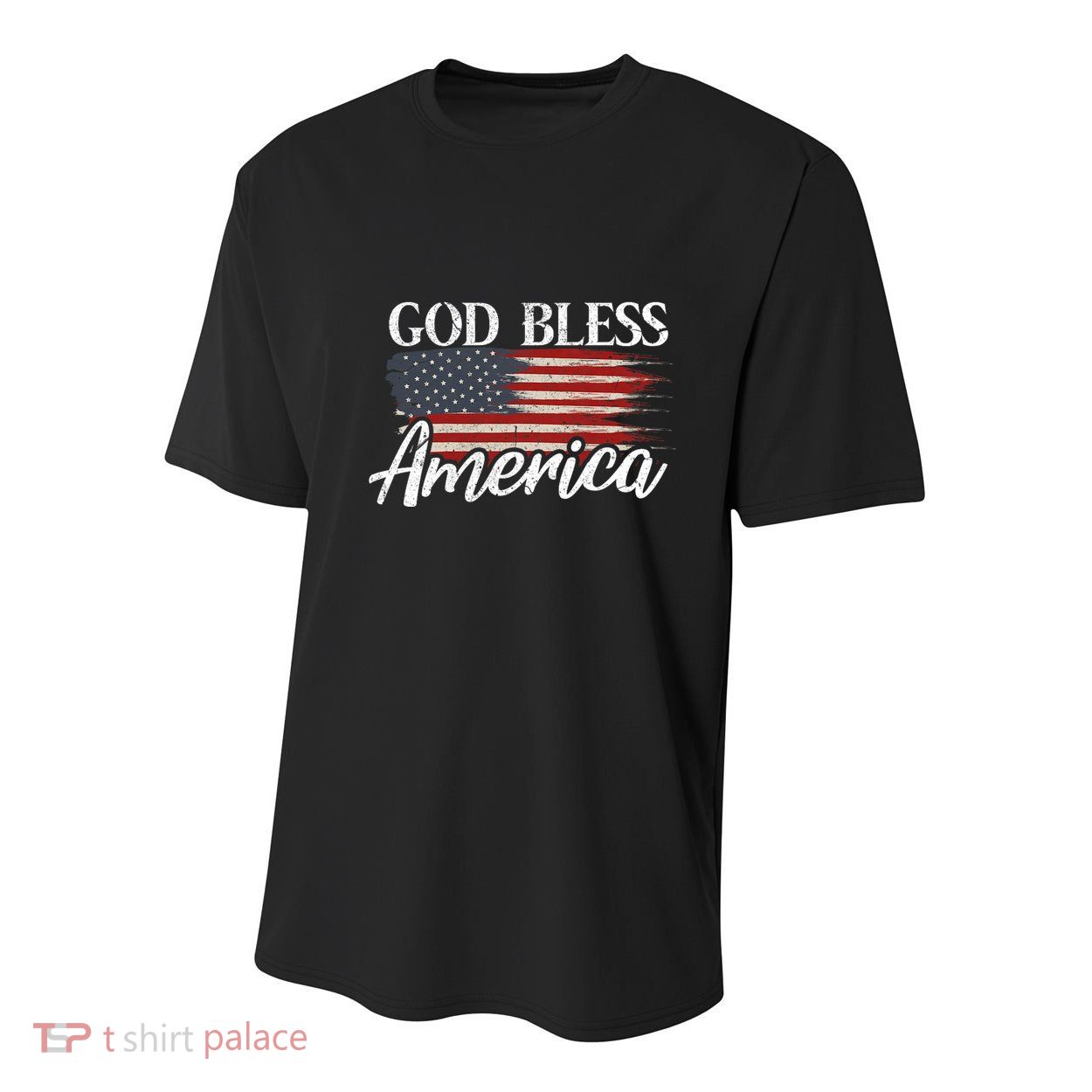 God Bless America 4th Of July Patriotic Usa Youth Performance Sprint T-Shirt
