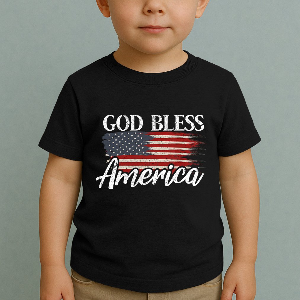 God Bless America 4th Of July Patriotic Usa Toddler T-Shirt