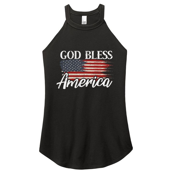God Bless America 4th Of July Patriotic Usa Women's Perfect Tri Rocker Tank