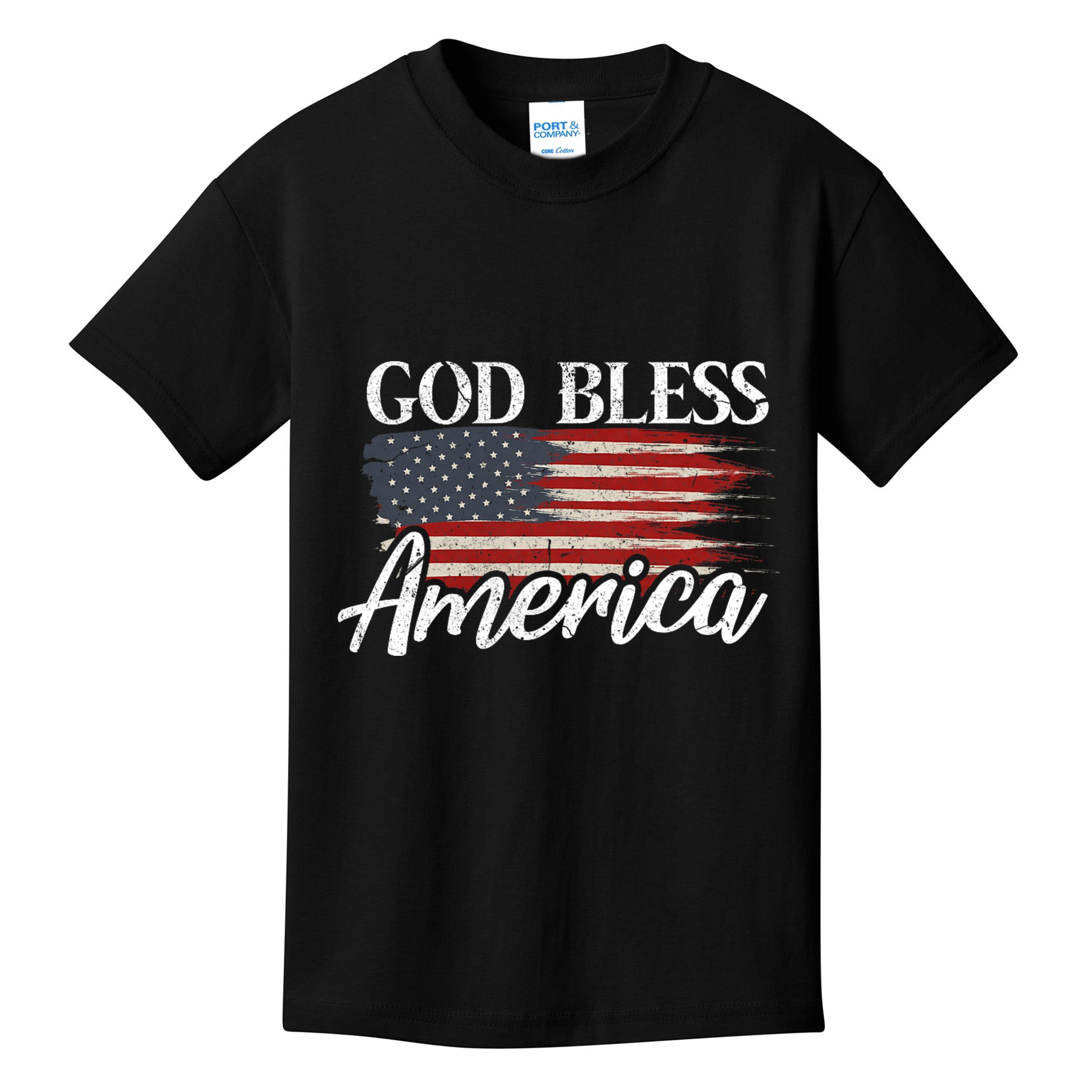 God Bless America 4th Of July Patriotic Usa Kids T-Shirt
