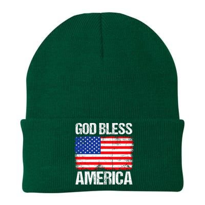 God Bless America Patriotic Happy 4th Of July Knit Cap Winter Beanie