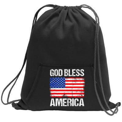 God Bless America Patriotic Happy 4th Of July Sweatshirt Cinch Pack Bag