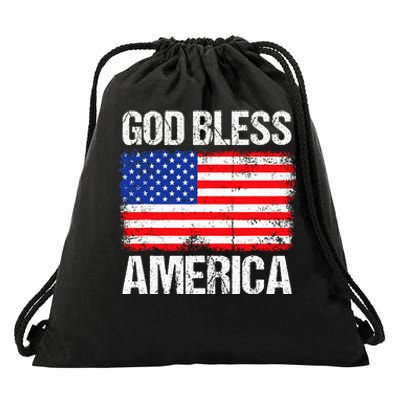 God Bless America Patriotic Happy 4th Of July Drawstring Bag