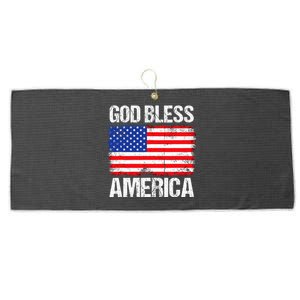 God Bless America Patriotic Happy 4th Of July Large Microfiber Waffle Golf Towel