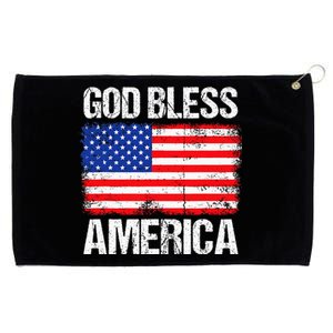 God Bless America Patriotic Happy 4th Of July Grommeted Golf Towel