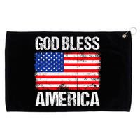 God Bless America Patriotic Happy 4th Of July Grommeted Golf Towel