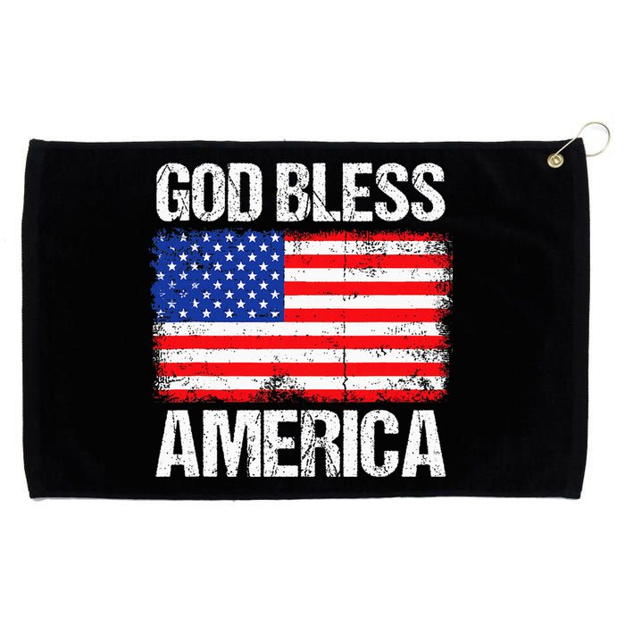 God Bless America Patriotic Happy 4th Of July Grommeted Golf Towel