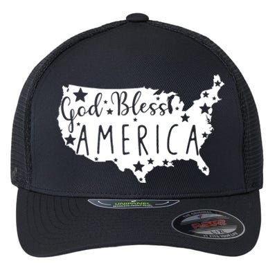 God Bless America 4th Of July Usa American Patriotic Flexfit Unipanel Trucker Cap