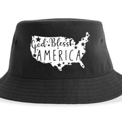 God Bless America 4th Of July Usa American Patriotic Sustainable Bucket Hat