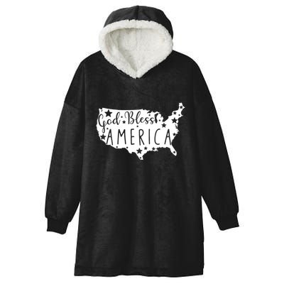 God Bless America 4th Of July Usa American Patriotic Hooded Wearable Blanket