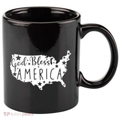 God Bless America 4th Of July Usa American Patriotic 11oz C Handle Ceramic Mug