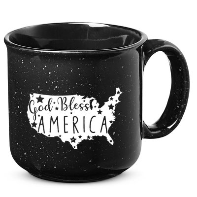 God Bless America 4th Of July Usa American Patriotic 15oz Campfire Ceramic Mug