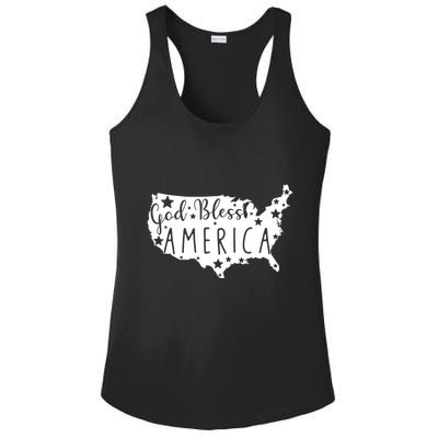 God Bless America 4th Of July Usa American Patriotic Ladies PosiCharge Competitor Racerback Tank