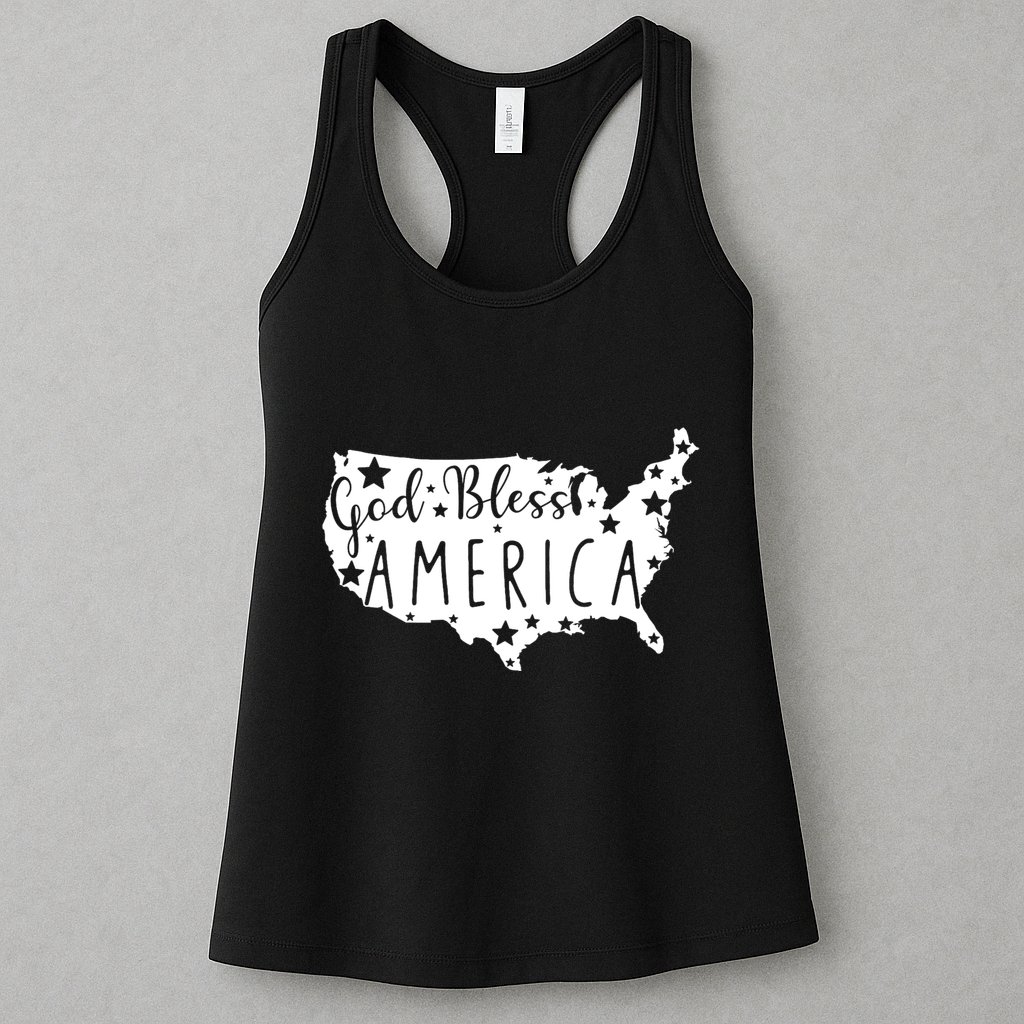 God Bless America 4th Of July Usa American Patriotic Womens Tank Top