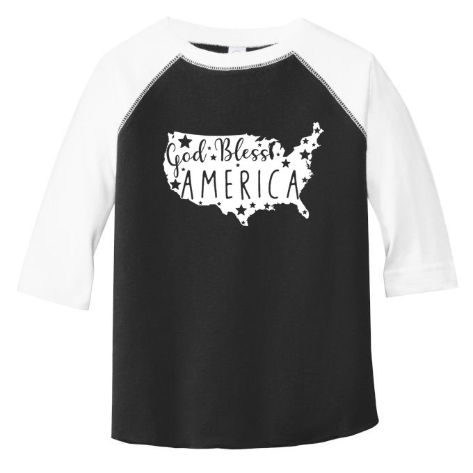 God Bless America 4th Of July Usa American Patriotic Toddler Fine Jersey T-Shirt