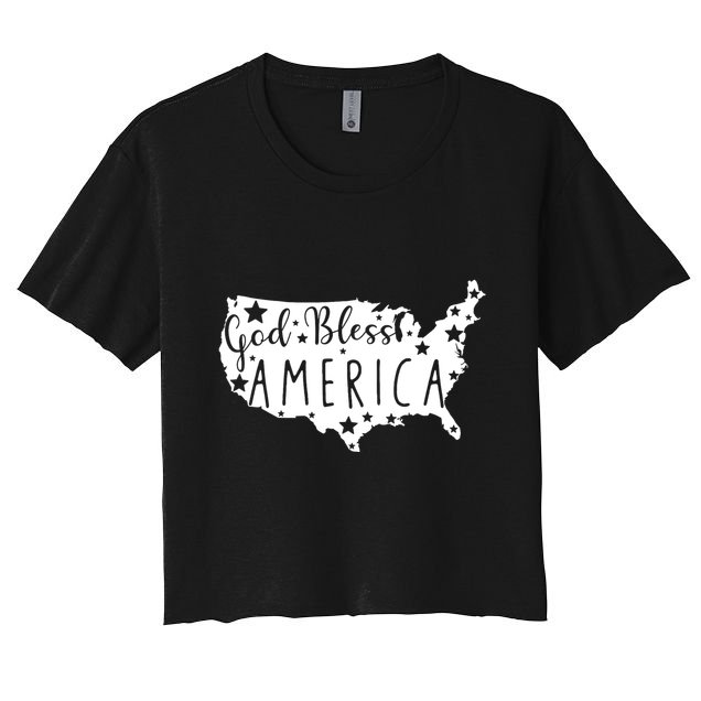 God Bless America 4th Of July Usa American Patriotic Crop Top