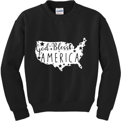 God Bless America 4th Of July Usa American Patriotic Kids Sweatshirt