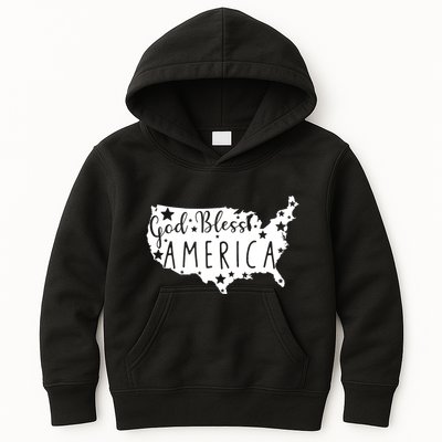 God Bless America 4th Of July Usa American Patriotic Kids Hoodie