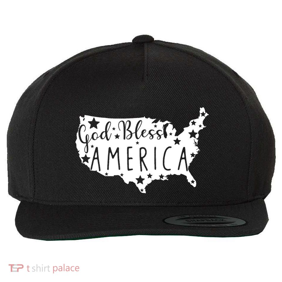 God Bless America 4th Of July Usa American Patriotic Wool Snapback Cap