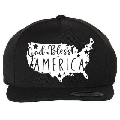 God Bless America 4th Of July Usa American Patriotic Wool Snapback Cap