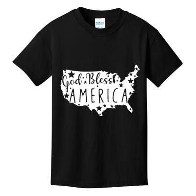 God Bless America 4th Of July Usa American Patriotic Kids T-Shirt
