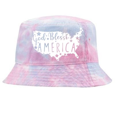 God Bless America 4th Of July Usa American Patriotic Tie-Dyed Bucket Hat