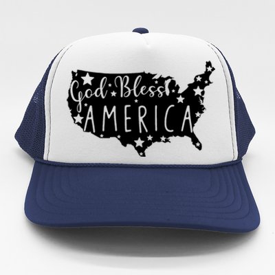 God Bless America 4th Of July Usa American Patriotic Trucker Hat