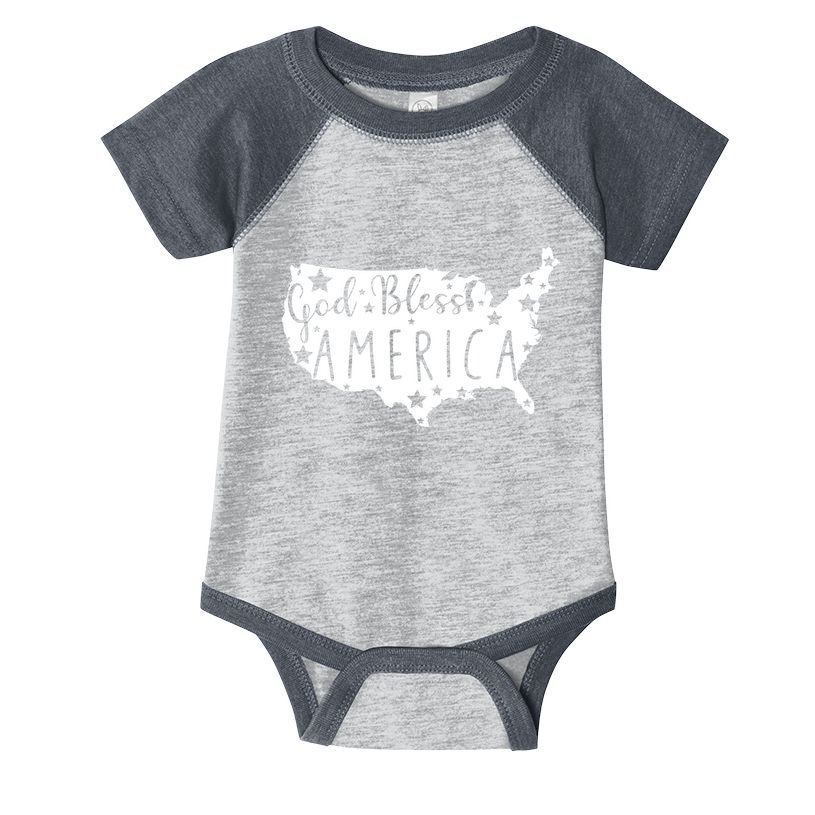 God Bless America 4th Of July Usa American Patriotic Infant Baby Jersey Bodysuit