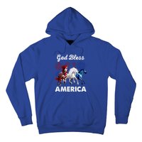 God Bless America Red White Blue Horses Cute Gift Hoodie