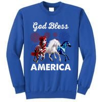 God Bless America Red White Blue Horses Cute Gift Sweatshirt