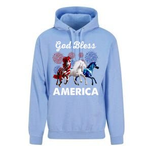 God Bless America Red White Blue Horses Cute Gift Unisex Surf Hoodie