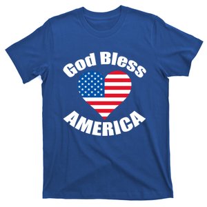 God Bless America Cute Christian Heart Red White Blue Cute Gift T-Shirt