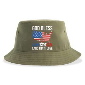 God Bless America Land That I Love Usa 4th Of July Meaningful Gift Sustainable Bucket Hat