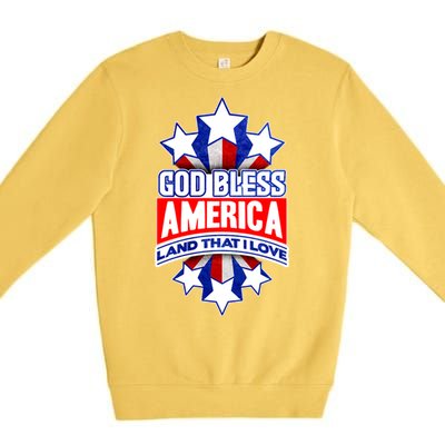 God Bless America Land That I Love 4 Th Of July Holiday Gift Premium Crewneck Sweatshirt