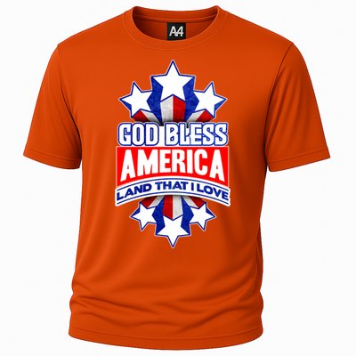 God Bless America Land That I Love 4 Th Of July Holiday Gift Cooling Performance Crew T-Shirt