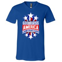 God Bless America Land That I Love 4 Th Of July Holiday Gift V-Neck T-Shirt