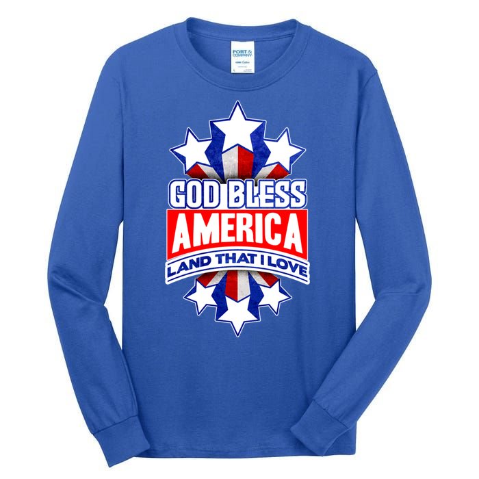 God Bless America Land That I Love 4 Th Of July Holiday Gift Tall Long Sleeve T-Shirt