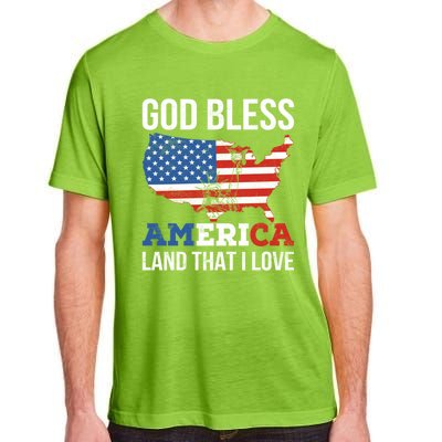 God Bless America Land That I Love American Flag Meaningful Gift Adult ChromaSoft Performance T-Shirt