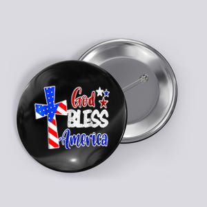 God Bless America Christian USA Flag Patriotic 4th Of July Button