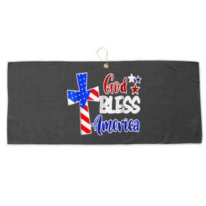 God Bless America Christian USA Flag Patriotic 4th Of July Large Microfiber Waffle Golf Towel