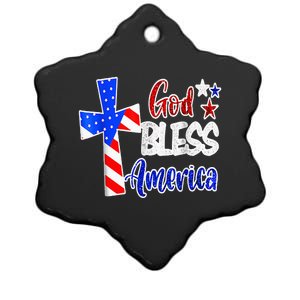 God Bless America Christian USA Flag Patriotic 4th Of July Ceramic Star Ornament